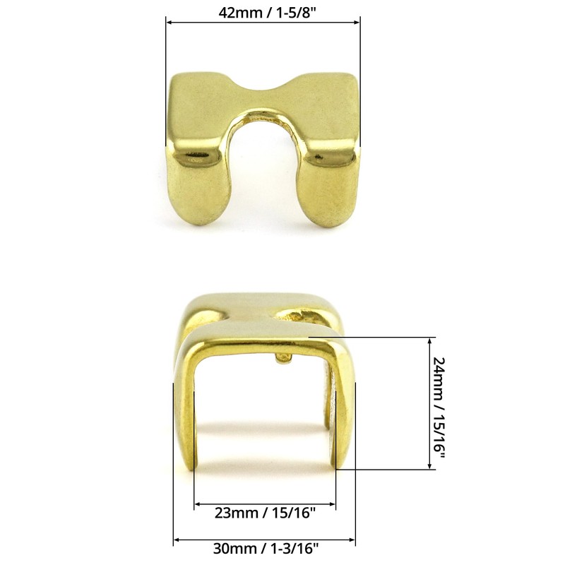 QWORK Metal Rope Clips, 4 Pack Solid Brass Heavy Duty