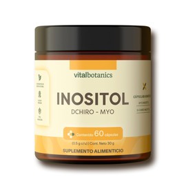 VitalBotanics - Myo-Inositol y D-Chiro-Inositol con 60 cápsulas de 500mg para 2 meses - Suplementos Alimenticios Multivitaminico - Libre de Gluten y Aditivos Apto Dieta Keto