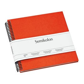 Semikolon Piccolino 353040 Spiral Photo Album 17 x 17 cm 20 Pages Cream White Spiral Photo Book Orange Orange