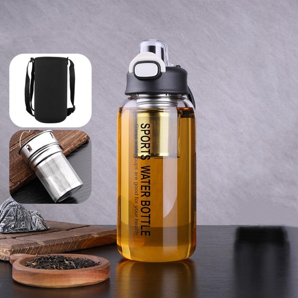 HOYUANSU Glass Tea Infuser Bottle 33oz - Gass Tea Tumbler