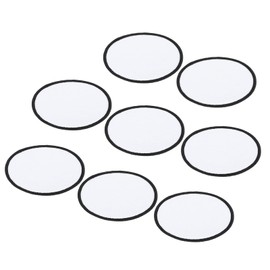 MECCANIXITY 8pcs Sublimation Patch Blank, 6cm/2.36" Fabric Iron-on Blank Heat Transfer Repair Patch for DIY Crafts Caps Clothes Shoes Bags Uniforms, White