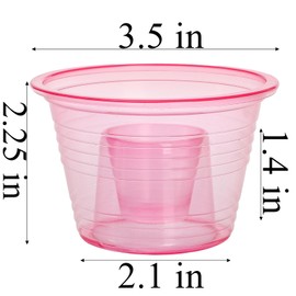 Coloch 200 Pack Plastic Bomber Cups, Disposable Jager Bomb Cups Assorted Colors Power Bomber Double Shot Glass for Mixed Drinks, Shots, Party