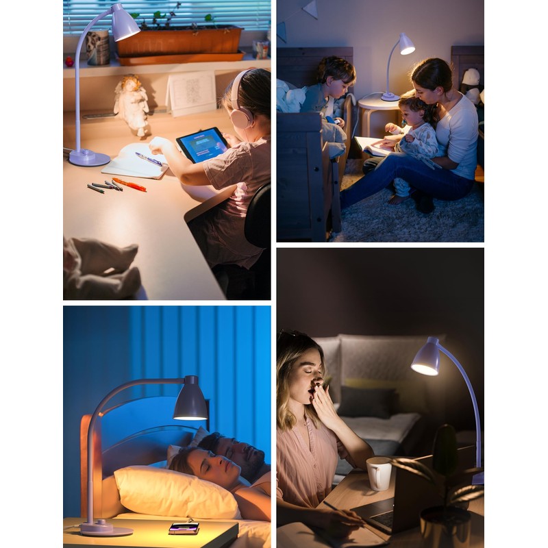 BOHON LED Desk Lamp with USB Charging Port, 3 Color