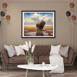 XTXGERL Paint by Numbers Kits American Bison Buffalo Animal DIY Digital Painting by Numbers Kits Hand Painted Home Decoration 40x50cm