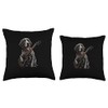 Guitar playing GSP German Shorthaired Pointer Throw Pillow