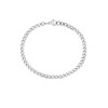 QueenBee Silver Cuban Bracelet 4mm 18cm, Curb Chain Bracelet for