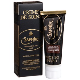 SAPHIR Medaille d'Or 1925 Creme de Soins Shoe Cream Polish with Foam Applicator Cream Tube - 75 mL / 2.53 Oz - Medium Brown