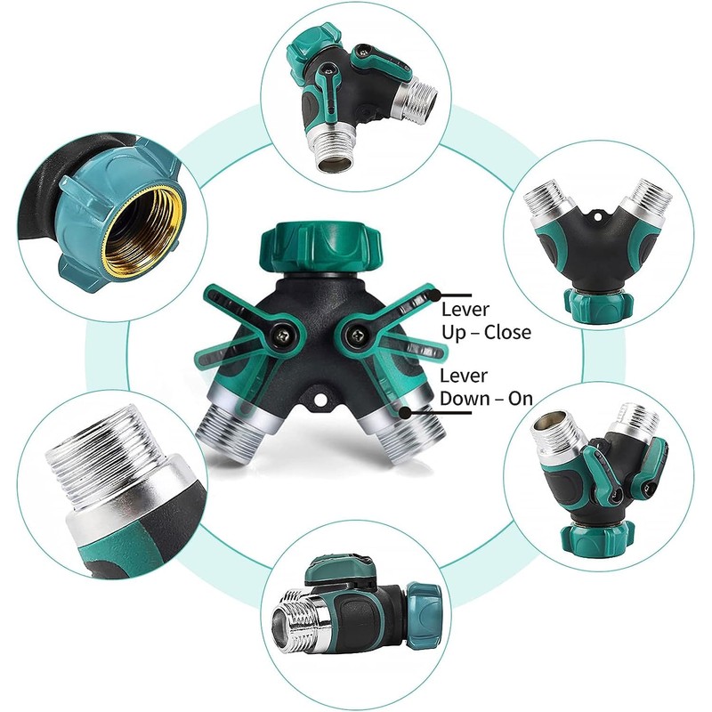 Hose Splitter 2 Way, Heavy Duty Metal Connector, Two Way