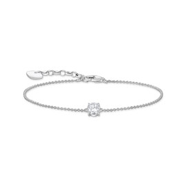 Thomas Sabo 925 Sterling Silver White Cubic Zirconia Charm Bracelet A2156-051-14, One size, Sterling Silver, Cubic Zirconia