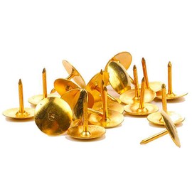 400PCS Thumbtack for Furniture Decoration Indoor, DIY Craft Push Pin, Round Head Pins Office Thumbtack, Push Pin for Home, School (Golden)