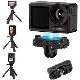 JJC DJI Osmo 360 Osmo Action 5 Pro Quick Release Mount Magnetic Type 1/4 Screw Hole Horizontal/Vertical Shooting Possible Foldable Tripod Selfie Stick Nylon & Aluminum Material Durability Convenient