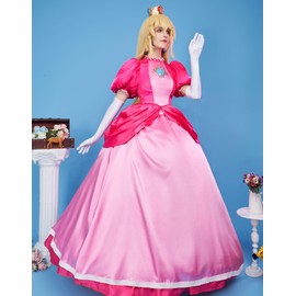 miccostumes Women Adult Costume Princess Cosplay Deluxe Set Top and Skirt with Crinoline and Gloves (M)