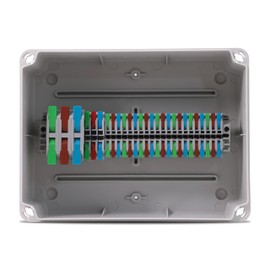 G-ProBox Plus Lever Junction Box IP65, with three sizes of coloured lever terminals, 246mm x 185mm x 100mm