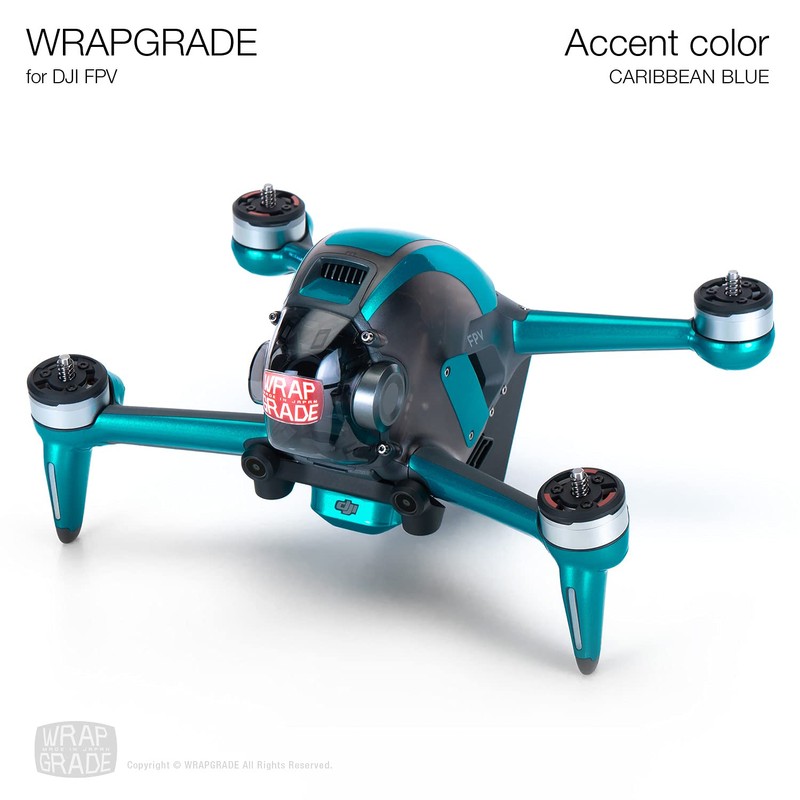 WRAPGRADE Skin Compatible with DJI FPV | Accent Color (Caribbean