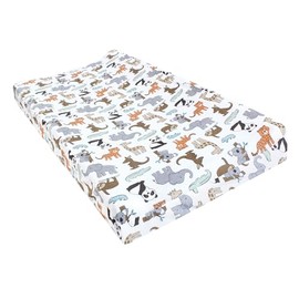 Hudson Baby Unisex Baby Cotton Changing Pad Cover, Zoo Animals, One Size
