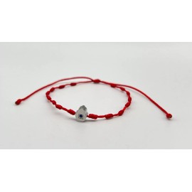 Trendy Red String Bracelet with Knots and a Small Hamsa