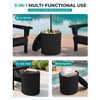 Outdoor Round Umbrella Side Table,3-in-1 Multi-Functional Use,Black
