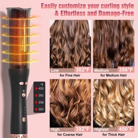 Meidiero Automatic Curling Iron, Auto Hair Curlers with 1" Large Rotating Barrel & 4 Temps & Exclusive Cool Air Setting Rotating Curling Iron Advanced Anti-Tangle Wand Curling Iron for Hair Styling