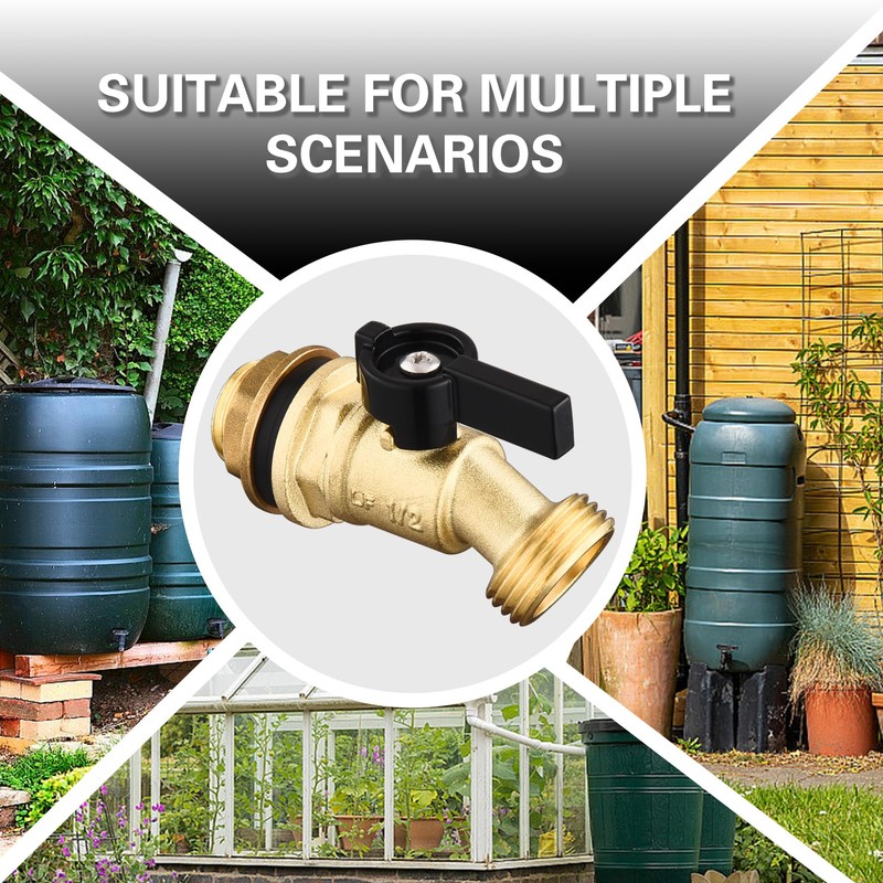 Brass Water Container Rain Barrel Faucets Lead-Free Compliant Spigot Bulkhead