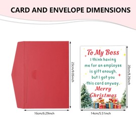 Christmas Gifts for Boss, Boss Christmas Card, Stocking Stuffers for Boss Boss Lady, Boss Card for Women Men, Funny Christmas Card for Boss from Group Employee Staff, Cute Merry Christmas Boss Card