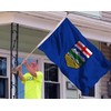 Canadian Alberta Flag 2x3 Ft -Screen Printed Glossy Silk Satin