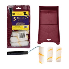 Bates Paint Tray Set - 5pcs, 4-Inch Roller Kit, Small Roller Brush