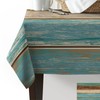 Teal Turquoise Tablecloth Waterproof Oil-proof Tablecloths, Retro Wood Green and