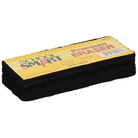 School Smart Premium Chalkboard Eraser, 5 L x 2 W x 1 H in, Felt, Black/White - 009219