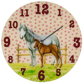 Horses glass clock