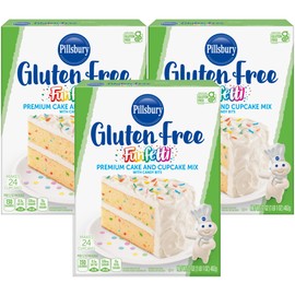 Pillsbury Gluten Free Funfetti Cake & Cupcake Mix, 17 oz (Pack of 3)