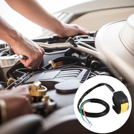 7/8Inch (22mm) Motorcycle Handlebar Switch Control, Mount LED Headlight On/Off Switch with Button, Universal fit for Most of Motorbikes with 7/8inch Diameter Handlebar(Yellow Button)