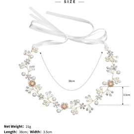 Crystal Bridal Headpiece with Golden Flowers, Bridal Headpiece, Bridal Headpieces Crystal Headband for Wedding, Accessory for Brides, Bridesmaids and Flower Girls, Elegant Hair Accessory (Silver-A)