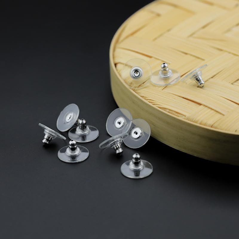 Bullet Clutch Earring Backs for Studs, Pad Rubber Earring Stoppers,