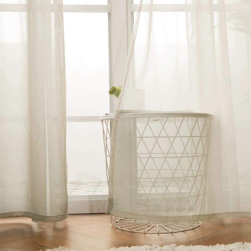 MIULEE - Juego de 2 cortinas transparentes con ojales, para