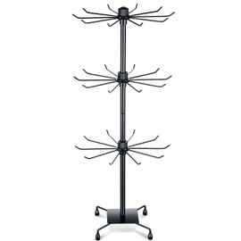 bahforam 3 Tier Spinner Display Rack Retail Display Stand Metal Rotating Display Rack for Jewelry Keyring Socking HatsToys
