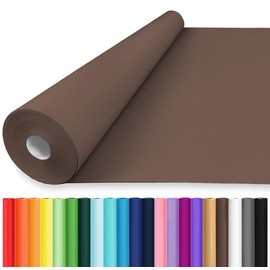Vanhench 48"x1500"(125') Coffee Brown Wrapping Paper, Birthday Wrapping Paper, Solid Color Art Kraft Craft Paper for Gift Wrapping, Birthday, Bouquet Flower Crafts Packing Poster Bulletin Board Paper