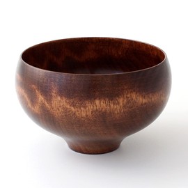 Kishu Lacquerware Kakuda Seibei Shoten WM-403043 Dishwasher-Safe Soup Bowl, Wooden, Lacquerware, B.C. Mizume Cherry Blossoms, Brown, Single Item