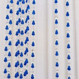 ave split Beaded Curtain Doorways Star Acrylic Hanging Door Beads String Curtains Tassel Room Divider Screen Decor for Doorway Window Living Room Wedding 055hl (Dark Blue)