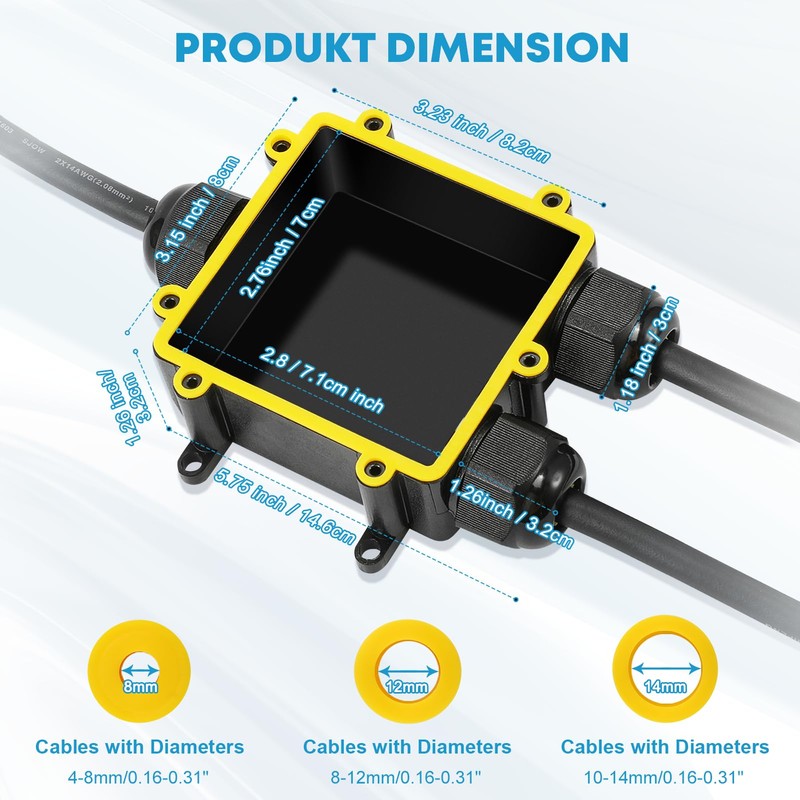 Junction Box IP68 Kohree Junction Box Waterproof Clamping Box Cable