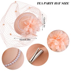 Tea Party Fascinator Hat for Women Black Veil Tea Party Hats and Gloves Set for Women