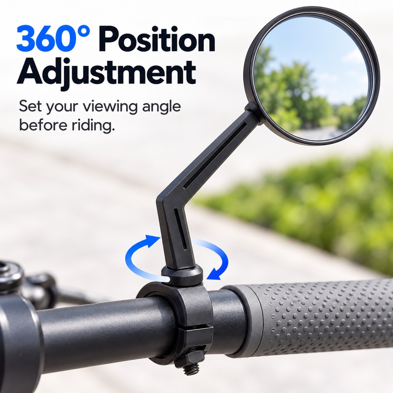 Bike Rearview Mirrors, Set of 2 – 360° Adjustable Convex