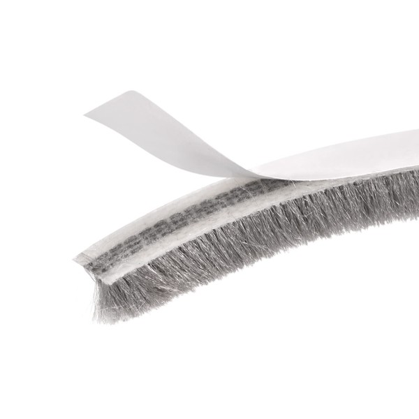 METALLIXITY Adhesive Brush Seal Weather Stripping (5/16"x9/32"x49.2ft), Door Brush Strip
