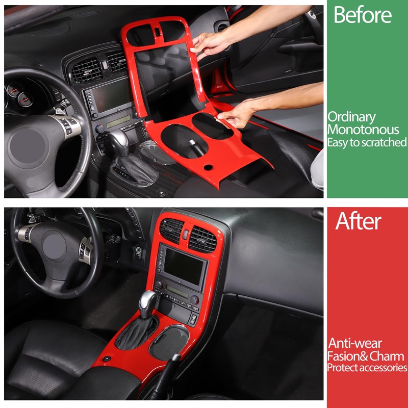 Moittellc Gear Shift Panel Trim Cover Compatible with Chevy Corvette
