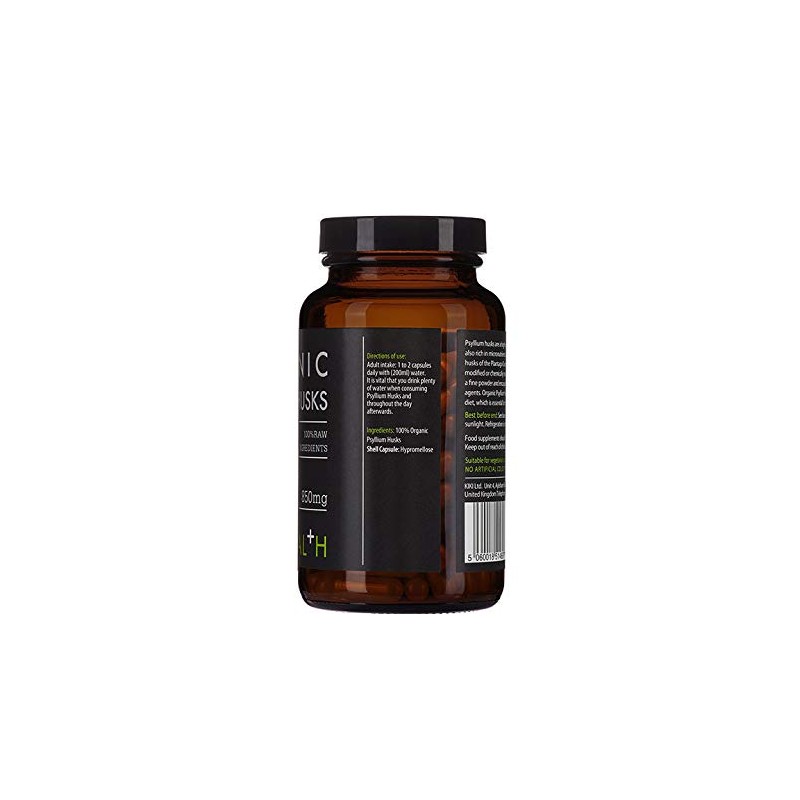 KIKI Health Organic Psyllium Husks 120 Vegicaps