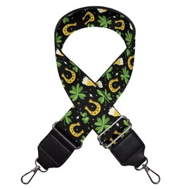 GLENLCWE St Patricks Coins Buckles Wide Shoulder Strap Women Men Adjustable Replacement Belt Crossbody Canvas Bag Handbag