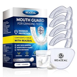 Mouth Guard for Grinding Teeth at Night: Moldable Mouth Guard for Sleeping - Nighttime Protection for Teeth with 12 Cleaning Tablets