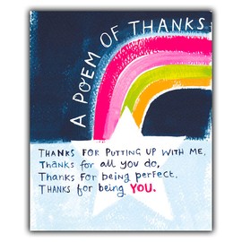 Emotional Rescue Thank You Card, Single Thank You Card, A Poem Of Thanks Card, Thank You Greeting Card Single, Perfect, Paper Salad,Multi,ZFW9445