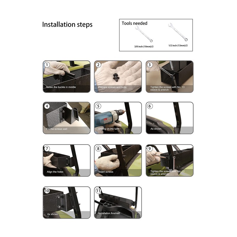 10L0L Golf Cart Front Inner Storage Basket for Yamaha G29,