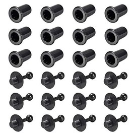 sourcing map 12 Pairs Speaker Small Peg Kit Guides 25.5mm Black 6mm Diameter