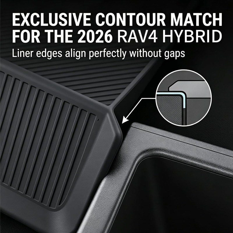 Console Organizer 2026 RAV4 Hybrid Anti-Rattle Silicone